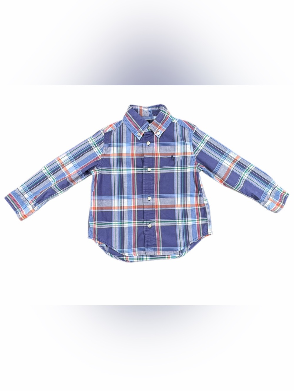 RALPH LAUREN Plaid Cotton Poplin Button Down Shirt - 2/2T